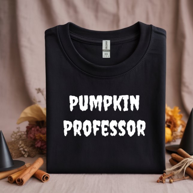 T-shirt Professeur citrouille typographie blanche (Créateur téléchargé)