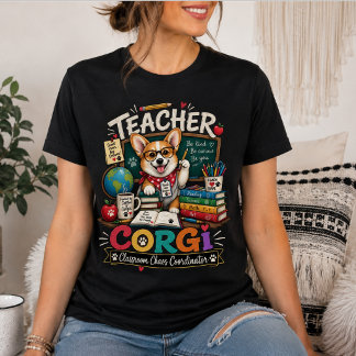 T-shirt Professeur Corgi – Chaos en classe avec un profess