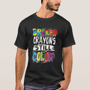 T-shirt Professeur d'autisme Crayons cassés Couleur Sensib