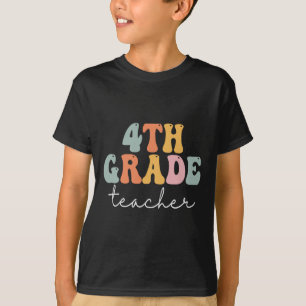 T-shirt Professeur de 4e année Rétro Groovy Vintage Premie