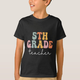 T-shirt Professeur de 5e année Rétro Groovy Vintage Premie