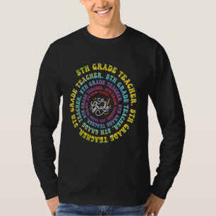 T-shirt Professeur de 5e année Spirale Groovy Vintage Prem