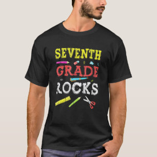 T-shirt Professeur de 7e année Rocks retour à l'école