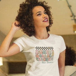 T-shirt Professeur de 8e année rétro personnalisé