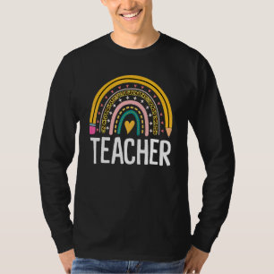 T-shirt Professeur de Boho Rainbow Leopard Appréciation de