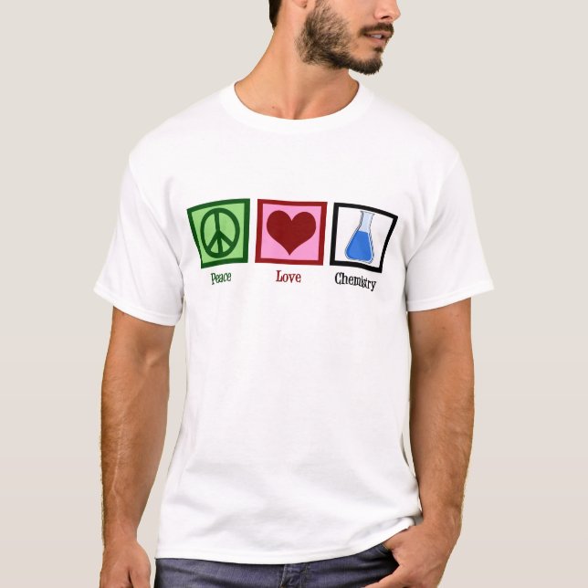 T-shirt Professeur de chimie Peace Love (Devant)