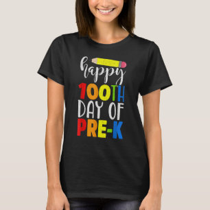 T-shirt Professeur De Crayon Étudiant Joyeux 100E Jour De