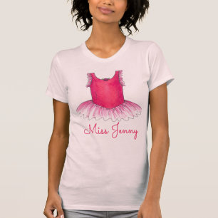 T-shirt Professeur de danse de ballet rose Tutu Ballerina