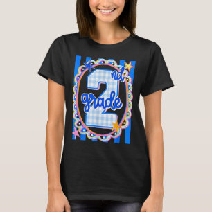 T-shirt Professeur de deuxième année rayé rétro 2e année d