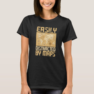 T-shirt Professeur De Géographie Facilement Distrait Par C