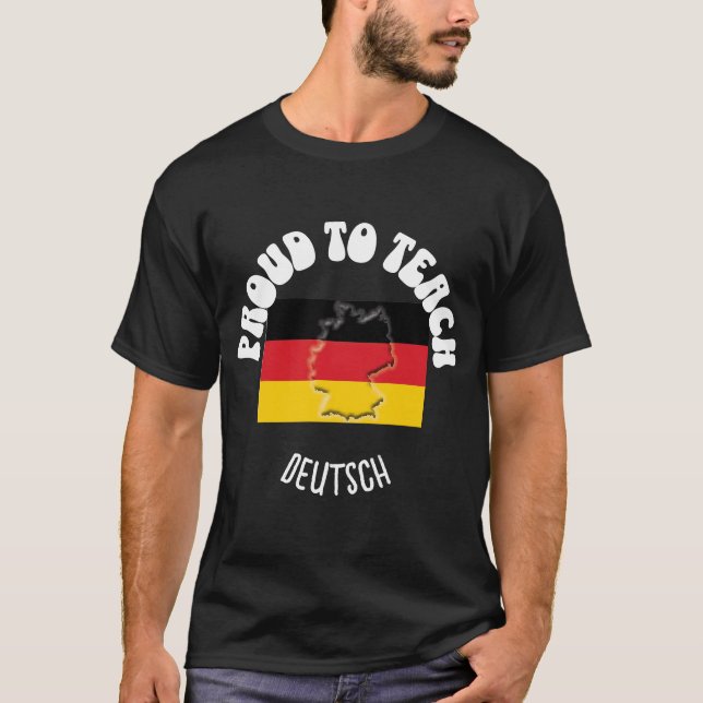 T-shirt Professeur de langue allemande FIER D'ENSEIGNER DE (Devant)