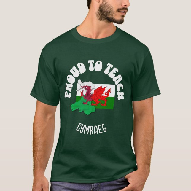 T-shirt Professeur de langue galloise FIER D'ENSEIGNER CYM (Devant)