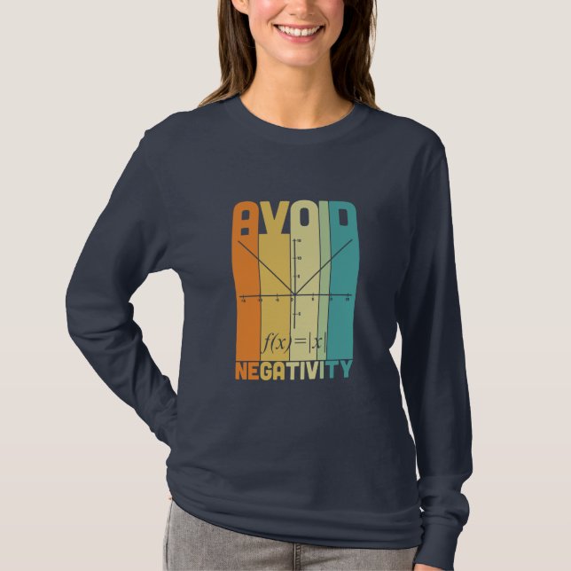 T-shirt Professeur de mathématiques évitez la négativité (Devant)