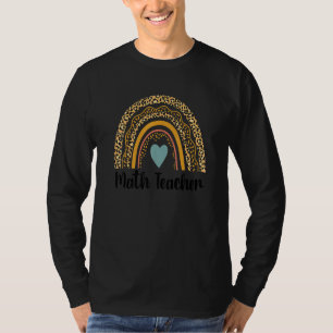 T-shirt Professeur de mathématiques Léopard Arc-en-ciel Re