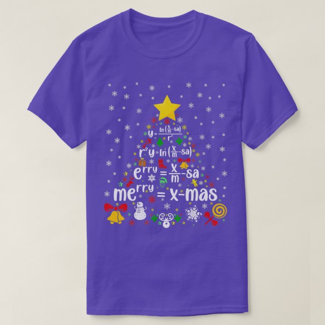 T-shirt Professeur de mathématiques Noël xmas professeur d (Design devant)