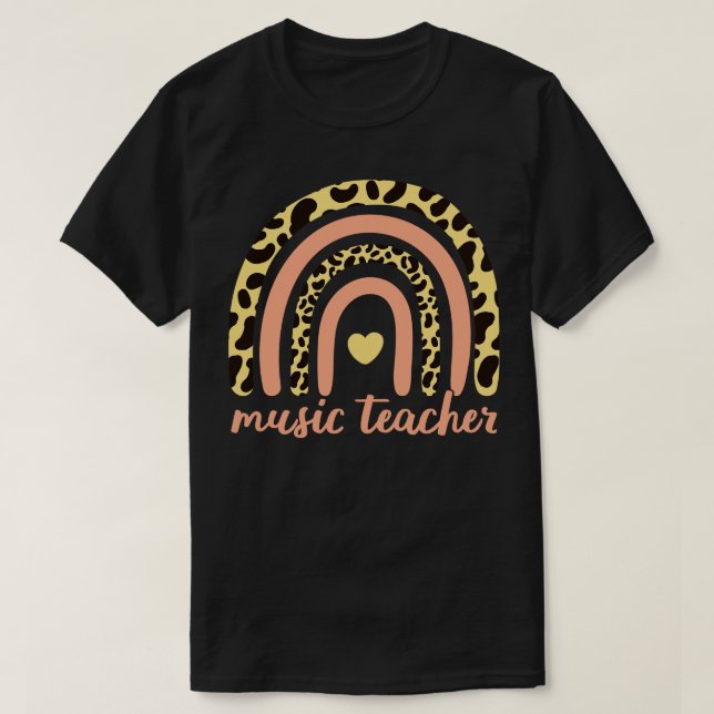 T-shirt Professeur de musique II Leopard Arc-en-ciel (Design devant)