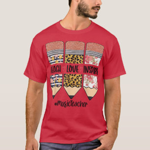 T-shirt Professeur De Musique Retour À L'École Apprendre L