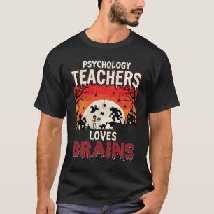 T-shirt Professeur de psychologie d'Halloween aime l'horre