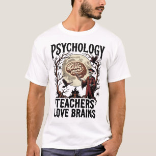 T-shirt Professeur de psychologie Halloween Brain Amoureux