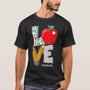 T-shirt Professeur de vie amour crayon Apple Professeur Ap