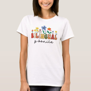 T-shirt Professeur d'espagnol bilingue Maestra double lang