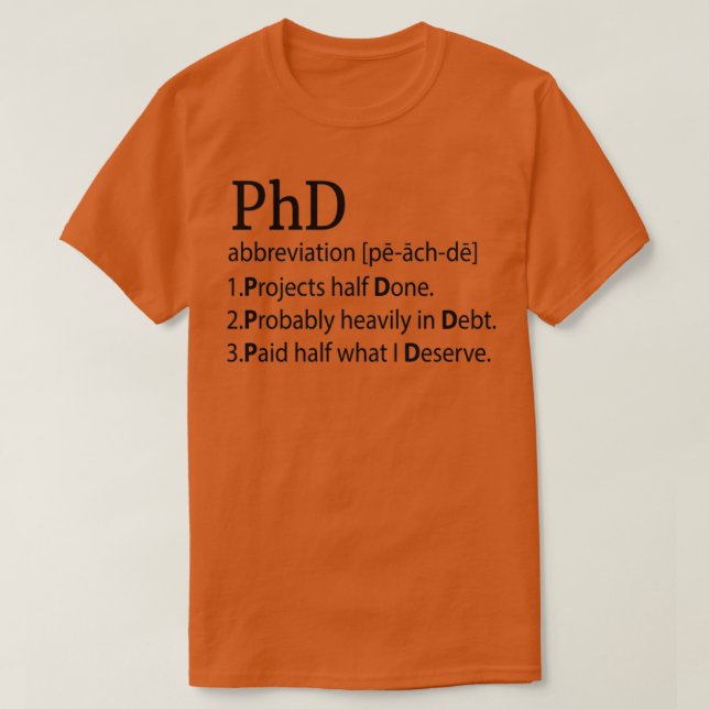 T-shirt Professeur Docteur PhD Philosophie titres cadeau (Design devant)