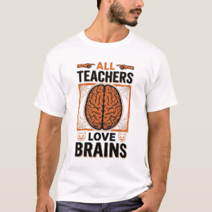 T-shirt Professeur drôle Halloween Cerveaux Graphique Vint