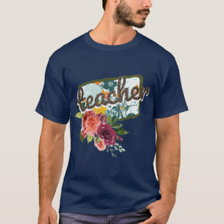 T-shirt Professeur du Connecticut Aquarelle Florale