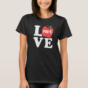T-shirt Professeur élève Apple Love Préscolaire