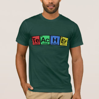 T-shirt Professeur fait de couleurs d'éléments