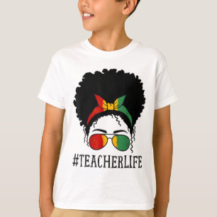 T-shirt Professeur Femmes Africaines Messy Bun Black Histo