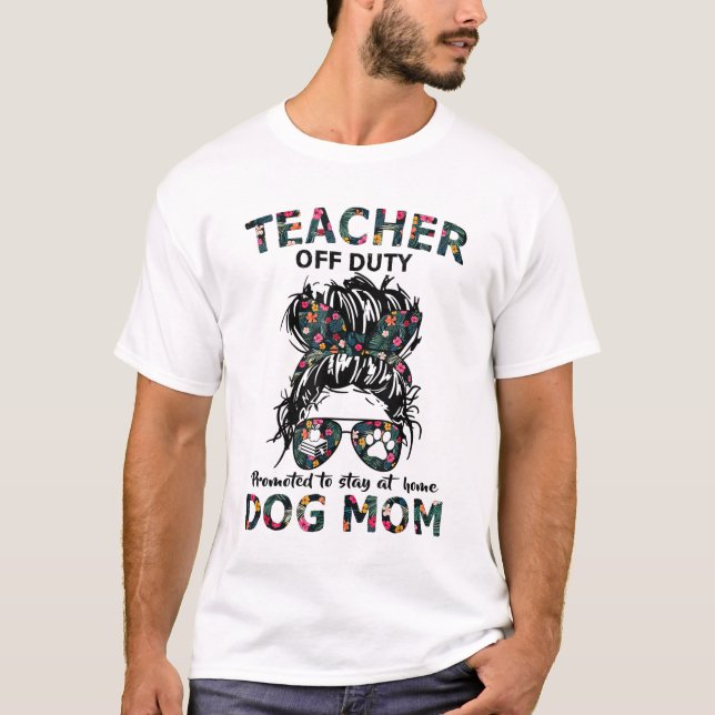 T-shirt Professeur Hors Service Promu À Rester À La Maison (Devant)