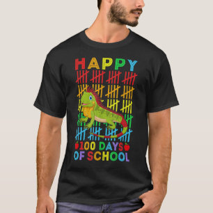 T-shirt Professeur Iguane Élève Heureux 100 Jours d'École