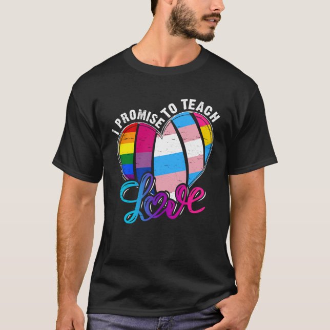 T-shirt Professeur LGBT promet d'enseigner fièrement aux a (Devant)