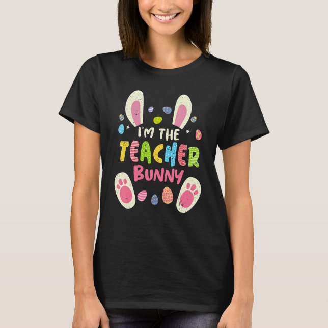T-shirt Professeur Pâques jumelé Famille Fête Bunny Face C (Devant)