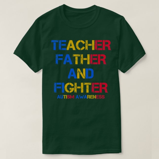 T-shirt professeur père et chasseur sensibilisation sur l' (Design devant)