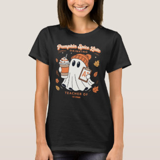 T-shirt Professeur Personnalisé Nom Fantôme Latte au Goût