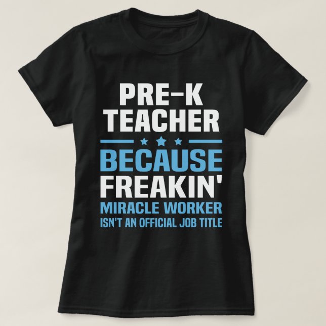 T-shirt Professeur pré-K (Design devant)