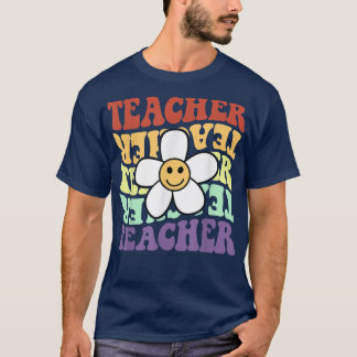 T-shirt professeur retro tournesol sourire face retour à l