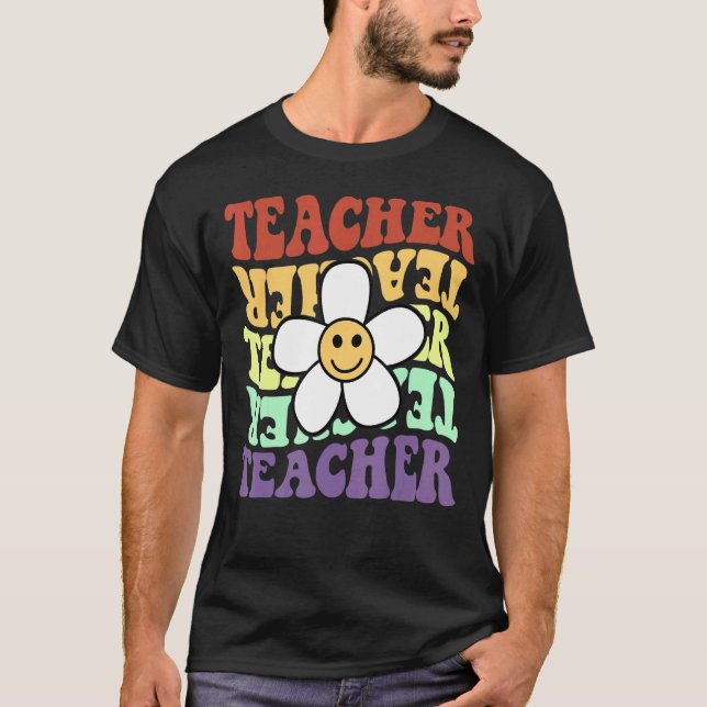 T-shirt Professeur Rétro Tournesol Sourire Visage Retour À (Devant)