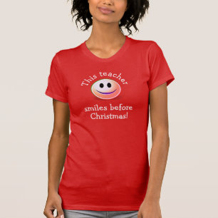T-shirt Professeur souriant personnalisé avant Noël