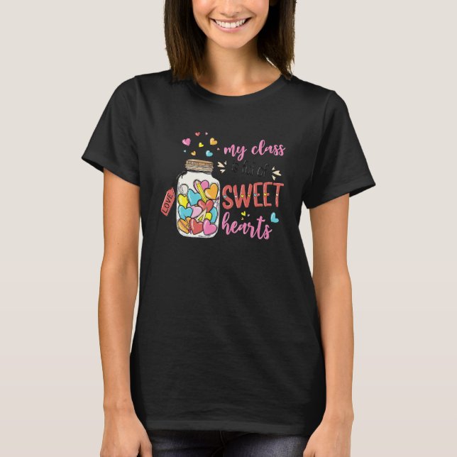 T-shirt Professeur Valentine's Day Ma classe est pleine de (Devant)