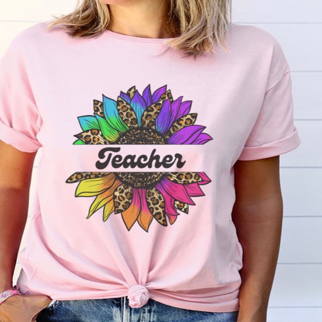 T-shirt Profession de professeur Rainbow Sunflower (Teacher Profession Rainbow Sunflower T-Shirt
)
