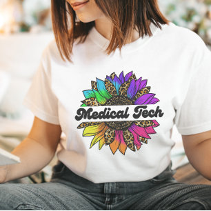 T-shirt Profession technologique Médicale Rainbow Sunflowe