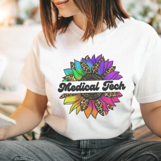 T-shirt Profession technologique Médicale Rainbow Sunflowe