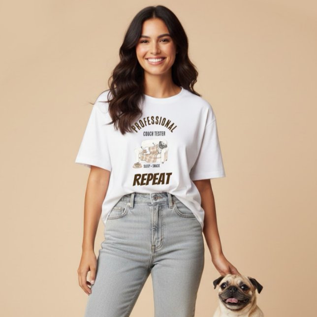 T-shirt Professional Couch Tester – Cozy Paws Collection (Créateur téléchargé)