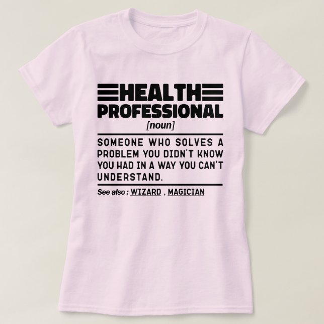 T-shirt Professionnel de la santé Noun Définition Cool Sar (Design devant)