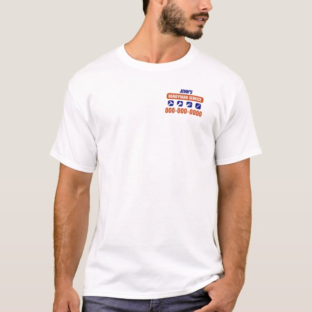 T-shirt Professionnel Handyman Service Couleurs claires (Devant)