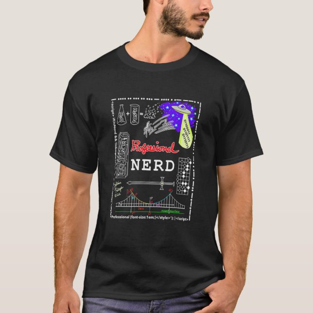 T-shirt Professionnel Nerd Ou Geek Avec Riddles Et Hommage (Devant)