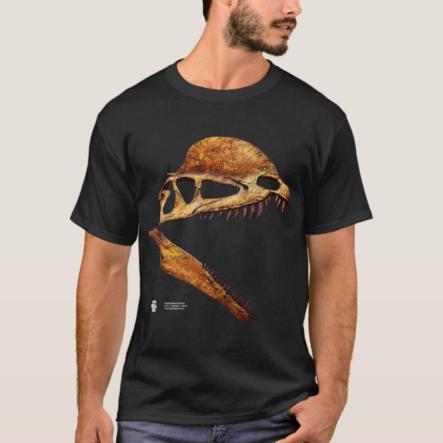 T-shirt Profil de crâne de Dilophosaurus (Devant)